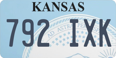 KS license plate 792IXK
