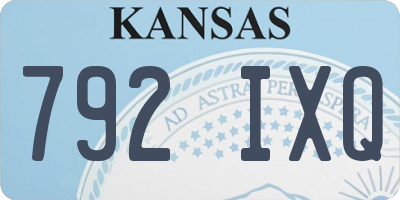 KS license plate 792IXQ