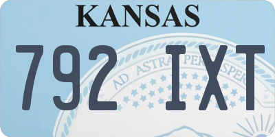 KS license plate 792IXT