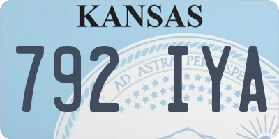 KS license plate 792IYA