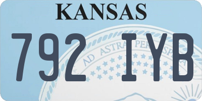 KS license plate 792IYB