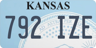 KS license plate 792IZE