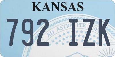 KS license plate 792IZK