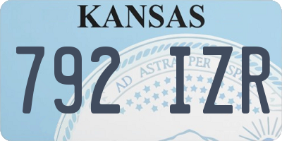 KS license plate 792IZR