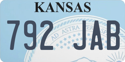 KS license plate 792JAB
