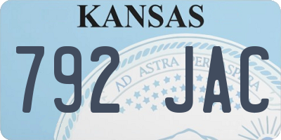 KS license plate 792JAC
