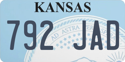 KS license plate 792JAD