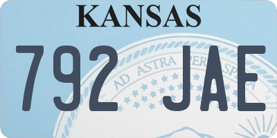 KS license plate 792JAE