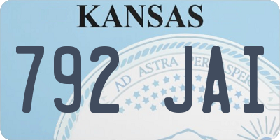 KS license plate 792JAI