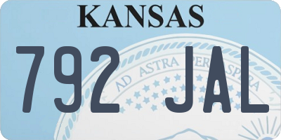 KS license plate 792JAL