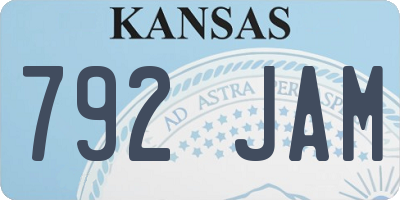 KS license plate 792JAM