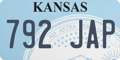 KS license plate 792JAP