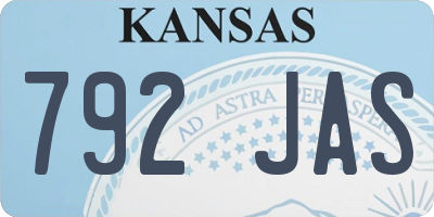 KS license plate 792JAS