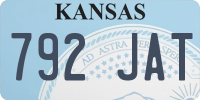 KS license plate 792JAT