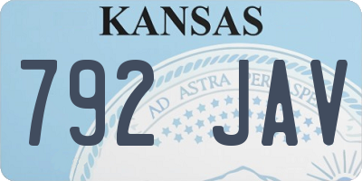 KS license plate 792JAV