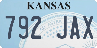 KS license plate 792JAX