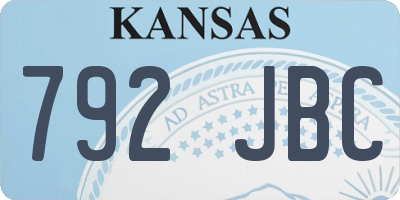 KS license plate 792JBC