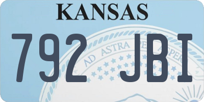 KS license plate 792JBI