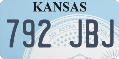 KS license plate 792JBJ