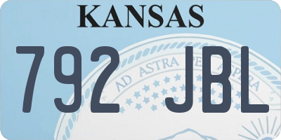 KS license plate 792JBL