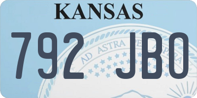 KS license plate 792JBO