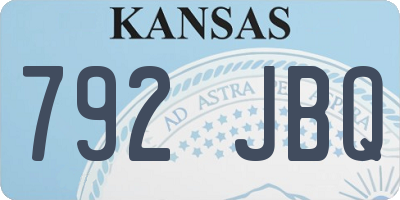 KS license plate 792JBQ