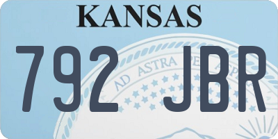 KS license plate 792JBR