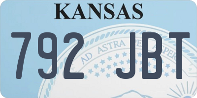 KS license plate 792JBT