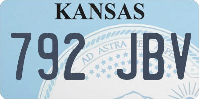 KS license plate 792JBV