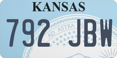 KS license plate 792JBW