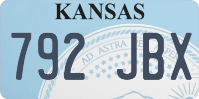 KS license plate 792JBX