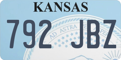 KS license plate 792JBZ