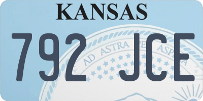 KS license plate 792JCE