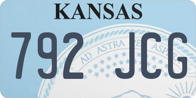 KS license plate 792JCG