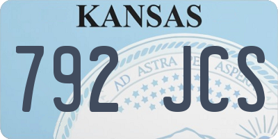 KS license plate 792JCS