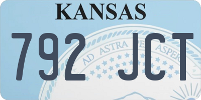 KS license plate 792JCT
