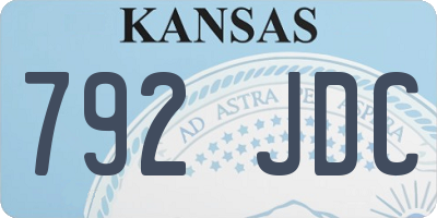 KS license plate 792JDC