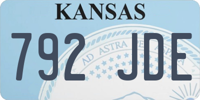KS license plate 792JDE