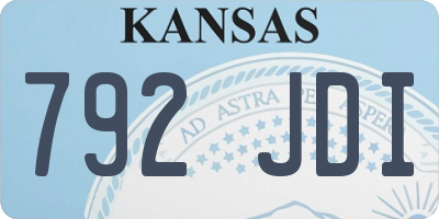 KS license plate 792JDI