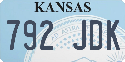 KS license plate 792JDK