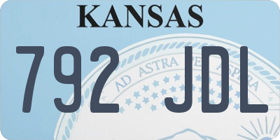 KS license plate 792JDL