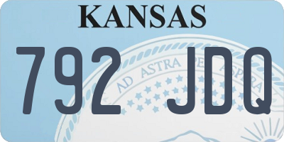 KS license plate 792JDQ