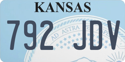 KS license plate 792JDV