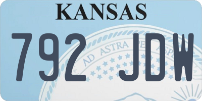 KS license plate 792JDW