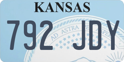 KS license plate 792JDY