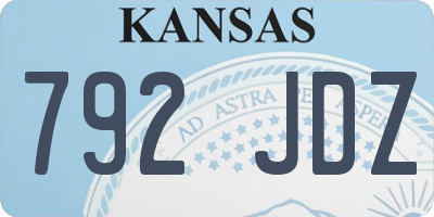 KS license plate 792JDZ