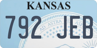 KS license plate 792JEB