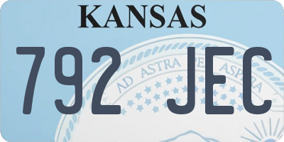 KS license plate 792JEC