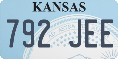 KS license plate 792JEE