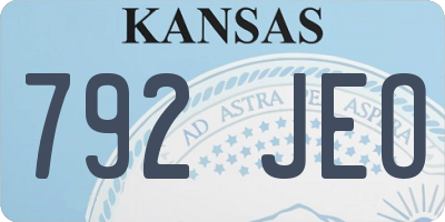 KS license plate 792JEO